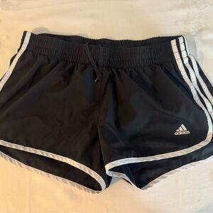 Adidas Black and White Athletic Shorts with Classic Design